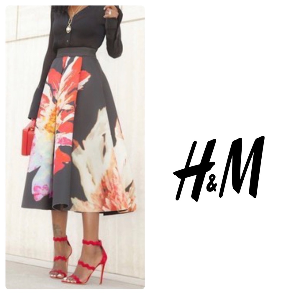 Rare NWT H&M Bold Floral Skirt
